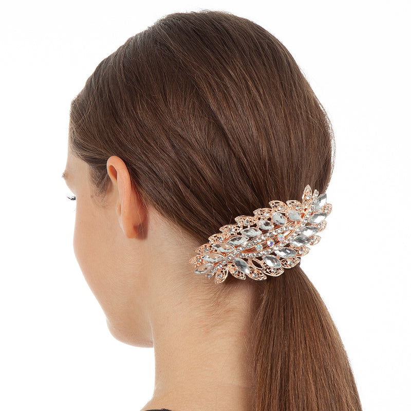 Feather Rhinestone Clip