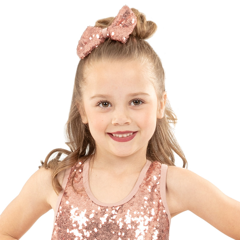 Dusty Pink Sequin Bow