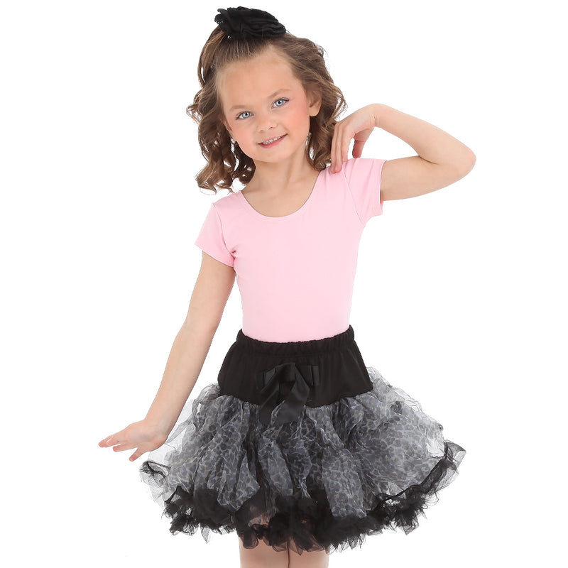 Fluffy Black Cheetah Print Tutu for Girls