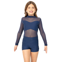 Youth Long Sleeve Mesh Biketard