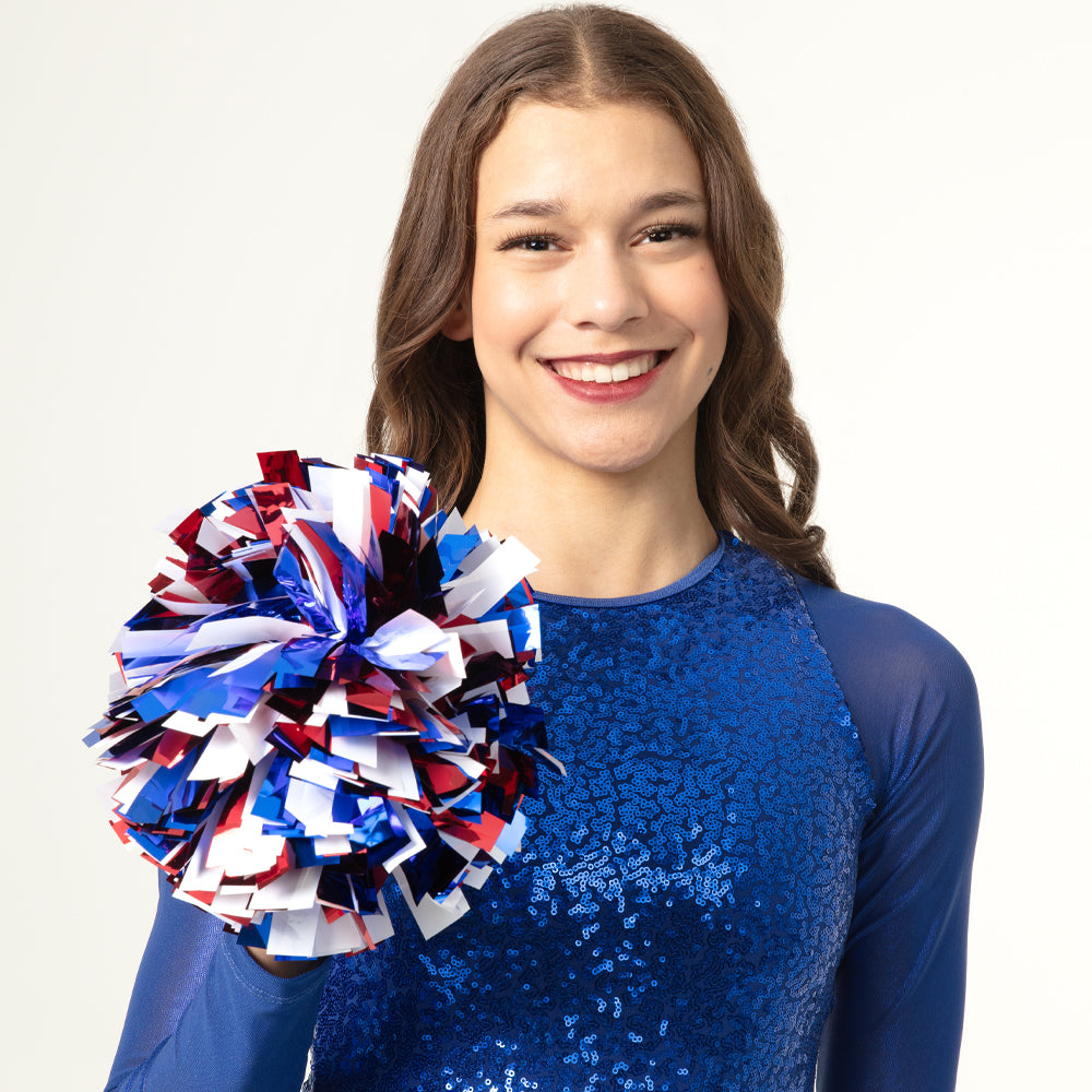 Three-Color Metallic Cheerleading Pom Poms