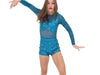 Long Sleeve Sequin Mesh Biketard