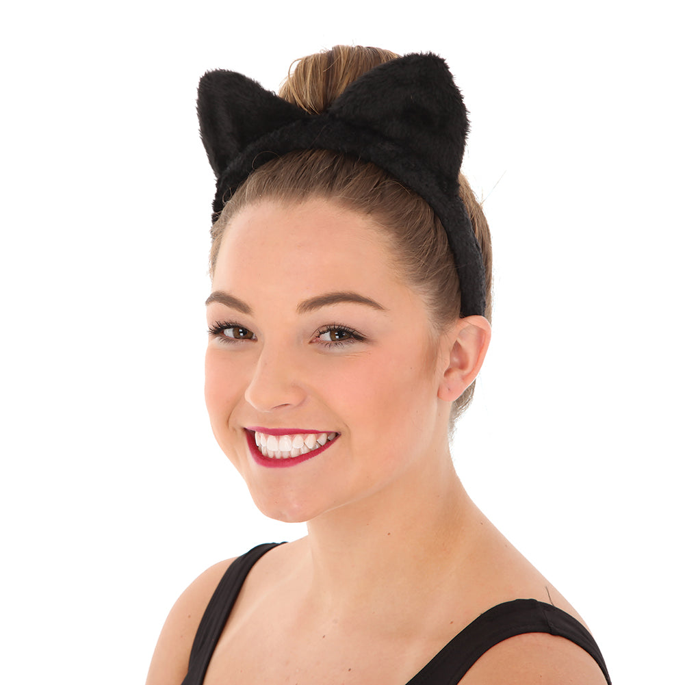 Furry Cat Ears Black One Size